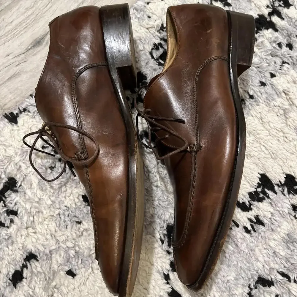 TO BOOT NEW YORK BROWN LACE UP DRESS SHOES SIZE 9.5M MADE ITALY GOOD CONDITION!